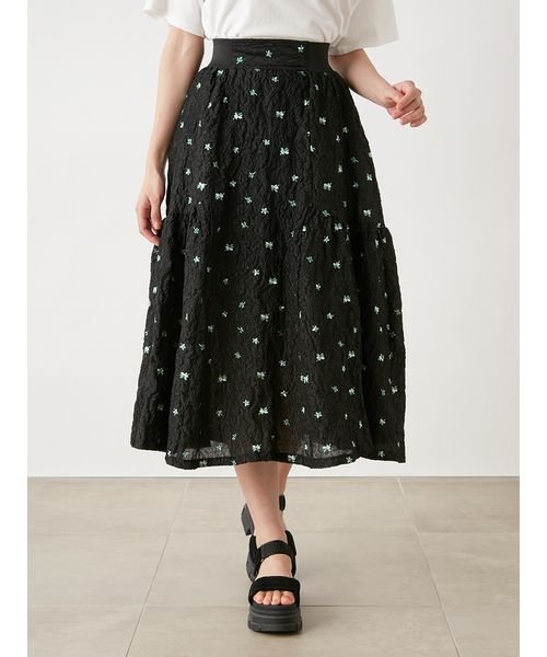 エンボスジャガードボリュームギャザースカート 予めご了承ください