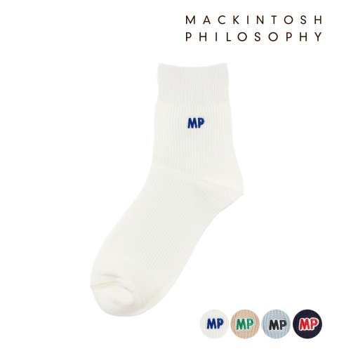 MACKINTOSH PHILOSOPHY(マッキントッシュフィロソフィー)/福助 公式 ソックス クルー丈 レディース MACKINTOSH PHILOSOPHY(マッキントッシュ フィロソフィー) ワンポイント柄 レディース 婦人 /img01