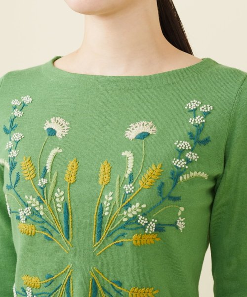 スプリングフラワー刺繍コットンプルオーバー 