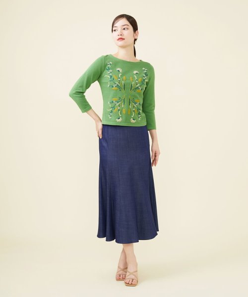 スプリングフラワー刺繍コットンプルオーバー 