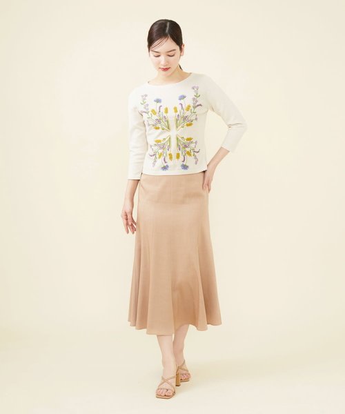 スプリングフラワー刺繍コットンプルオーバー 