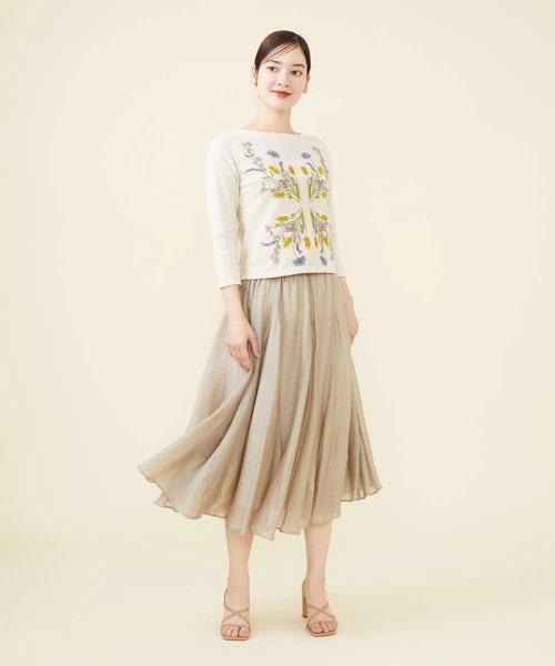 スプリングフラワー刺繍コットンプルオーバー 