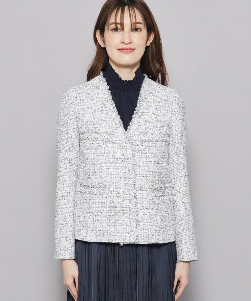 【ツィードジャケット／オンオフ可】着回ししやすい！オンオフで活躍するツィードジャケット 