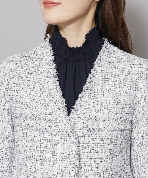 【ツィードジャケット／オンオフ可】着回ししやすい！オンオフで活躍するツィードジャケット 