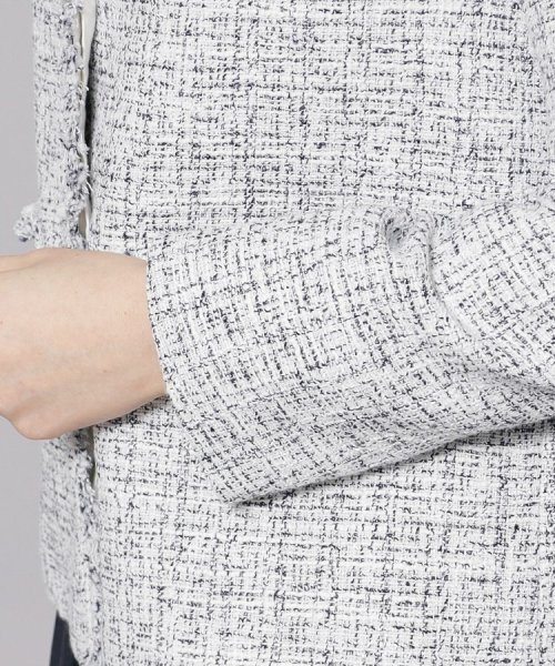 【ツィードジャケット／オンオフ可】着回ししやすい！オンオフで活躍するツィードジャケット 