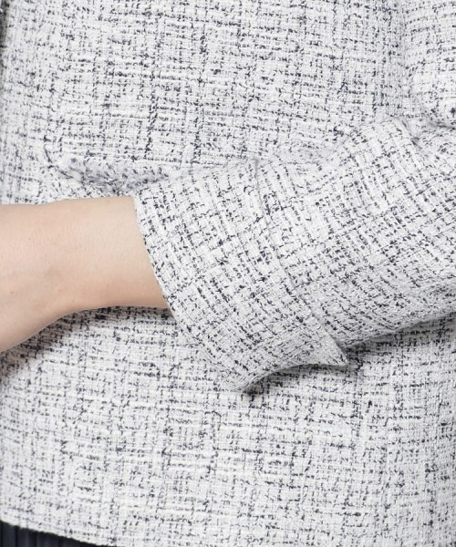 【ツィードジャケット／オンオフ可】着回ししやすい！オンオフで活躍するツィードジャケット 