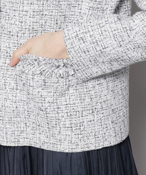 【ツィードジャケット／オンオフ可】着回ししやすい！オンオフで活躍するツィードジャケット 