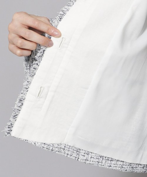 【ツィードジャケット／オンオフ可】着回ししやすい！オンオフで活躍するツィードジャケット 