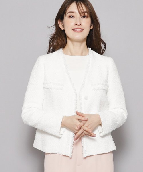 【ツィードジャケット／オンオフ可】着回ししやすい！オンオフで活躍するツィードジャケット 