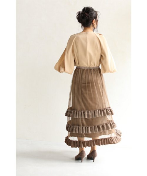 CAWAII(カワイイ)/ベロアフリルのベールを纏うロングスカート/img21