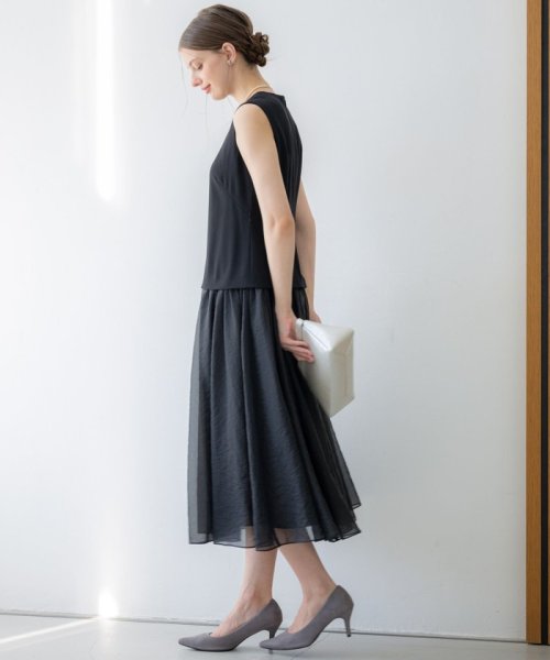 【APPLAUDIR】クリアジョーゼットコンビ ドレス APPLAUDIR 品番 アプロディール クリアジョーゼット OPAPSA0727