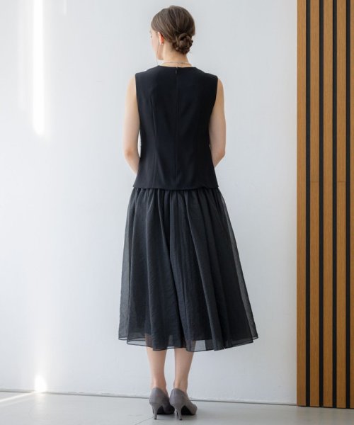 【APPLAUDIR】クリアジョーゼットコンビ ドレス APPLAUDIR 品番 アプロディール クリアジョーゼット OPAPSA0727