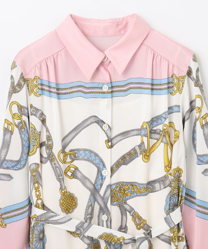 スカーフプリントシャツドレス(505896501)｜阪急百貨店公式通販サイト