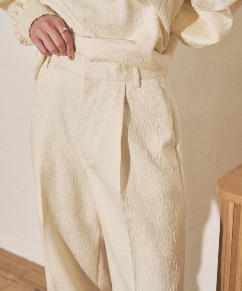 【Audrey and John Wad】フラワージャガードコクーンパンツ 5cm H164 B79 W58 H82