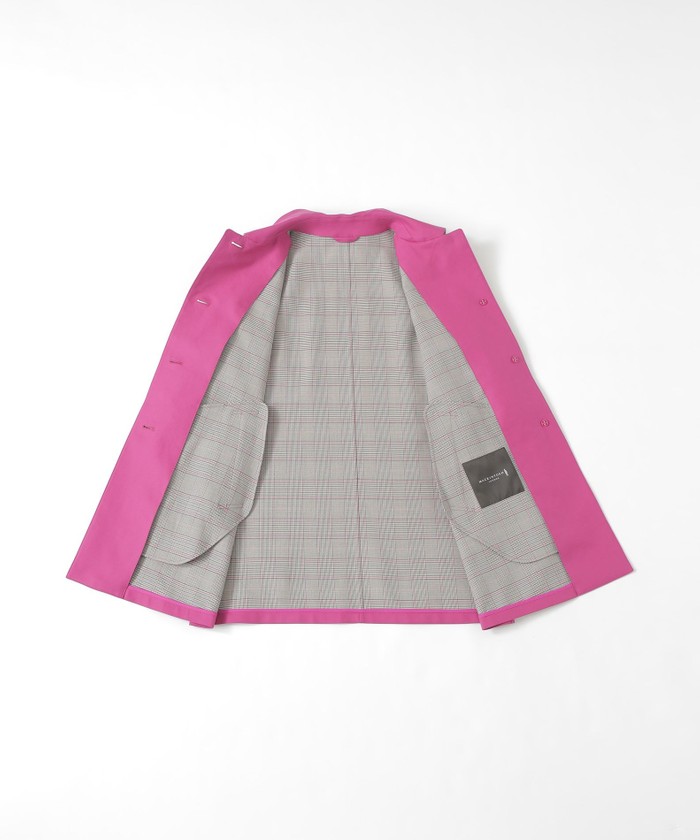 エクラ掲載】コットンチェックダブルフェイスステンカラーコート