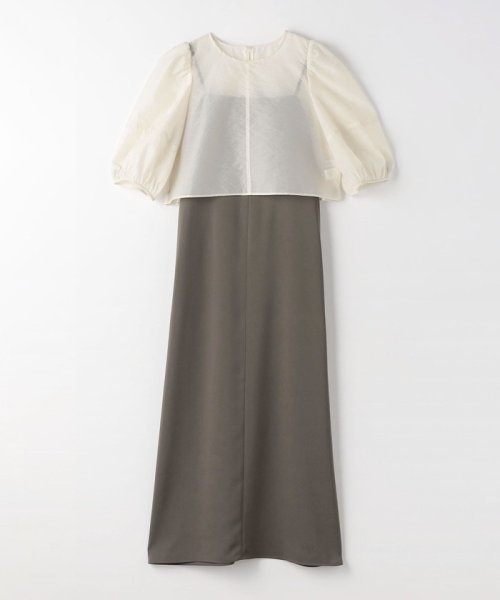 シアー フォルムスリーブ トップス × キャミソール ワンピース 