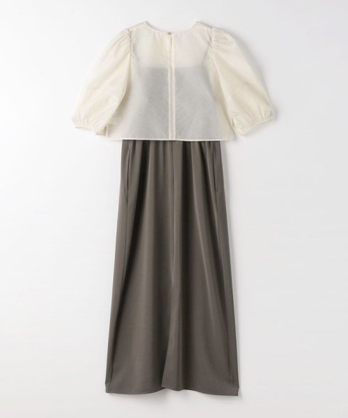 シアー フォルムスリーブ トップス × キャミソール ワンピース 