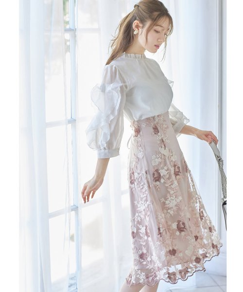 tocco closet(トッコクローゼット)/リボンラッフルフリルスリーブシアーブラウス/img12