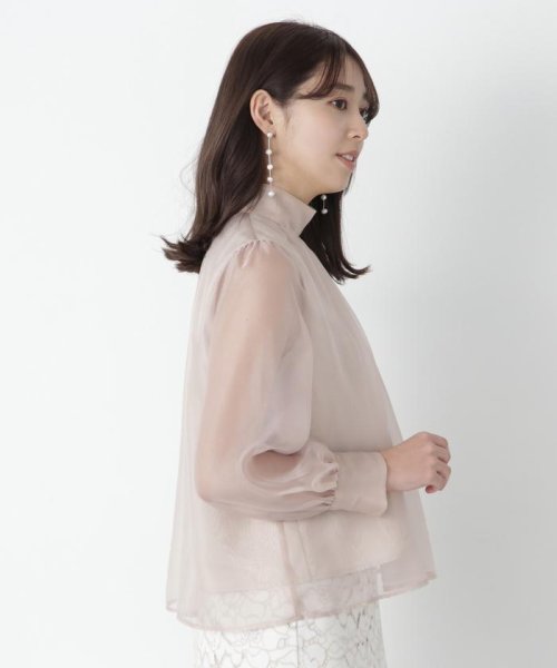 NATURAL BEAUTY BASIC(ナチュラルビューティーベーシック)/ハイネックボリュームシアーブラウス　24SS/img21