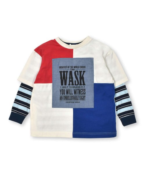 WASK(ワスク)/ダンガリーパッチTシャツ＋ボーダーロンTセット(100~160cm)/img04