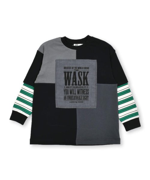 WASK(ワスク)/ダンガリーパッチTシャツ＋ボーダーロンTセット(100~160cm)/img13