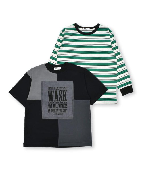 WASK(ワスク)/ダンガリーパッチTシャツ＋ボーダーロンTセット(100~160cm)/img15