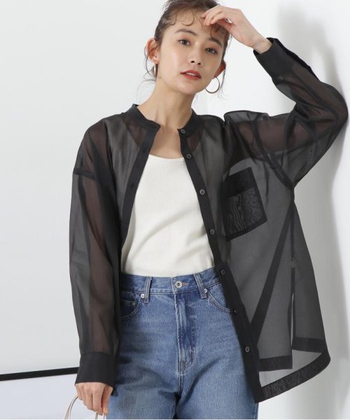 N Natural Beauty Basic(エヌナチュラルビューティベーシック)/バンドカラースリットシアーシャツ 24SS/img07