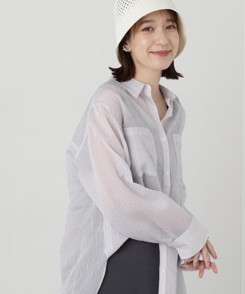 N Natural Beauty Basic(エヌナチュラルビューティベーシック)/シアーストライプシャツ 24SS/img02