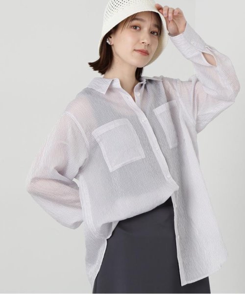 N Natural Beauty Basic(エヌナチュラルビューティベーシック)/シアーストライプシャツ 24SS/img07