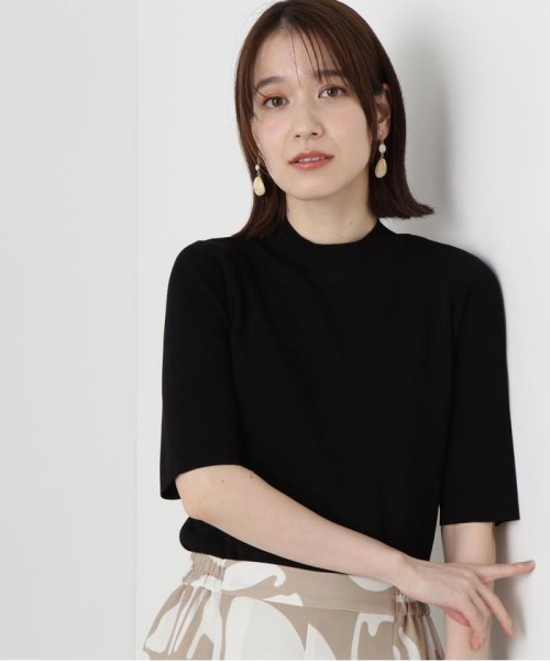 N Natural Beauty Basic(エヌナチュラルビューティベーシック)/総針ボトルネック5分袖ニット 24SS/img02