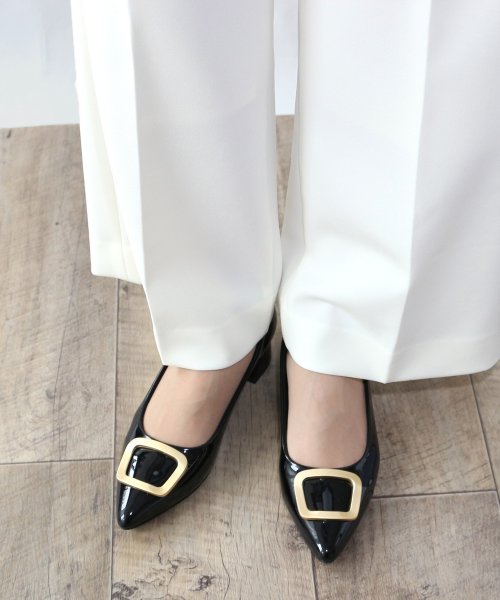 ポインテッドトゥバックルパンプス【低反発スポンジ入り】 人気・おすすめ｜使いやすい・旅行におすすめ 品質保証 全国発送 日本国内発送・最短翌日お届け