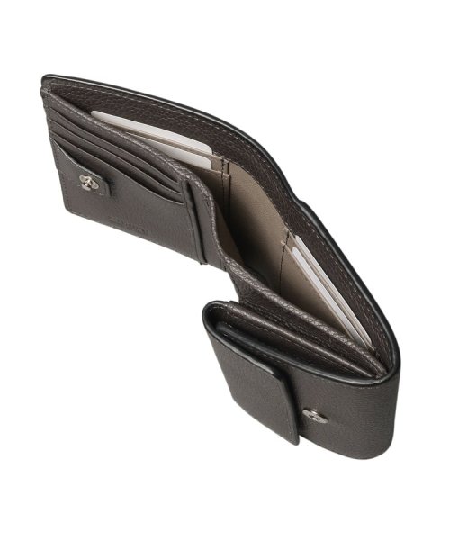 【ピウメノ】二つ折り財布 レザー コンパクトウォレット 本革 ピウメノ クロモエイチ スナップ開閉