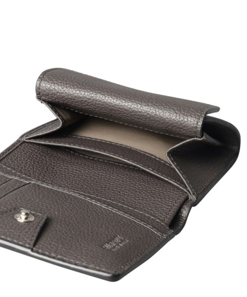 【ピウメノ】二つ折り財布 レザー コンパクトウォレット 本革 ピウメノ クロモエイチ スナップ開閉