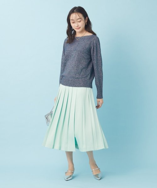 サテンプリーツスカート 