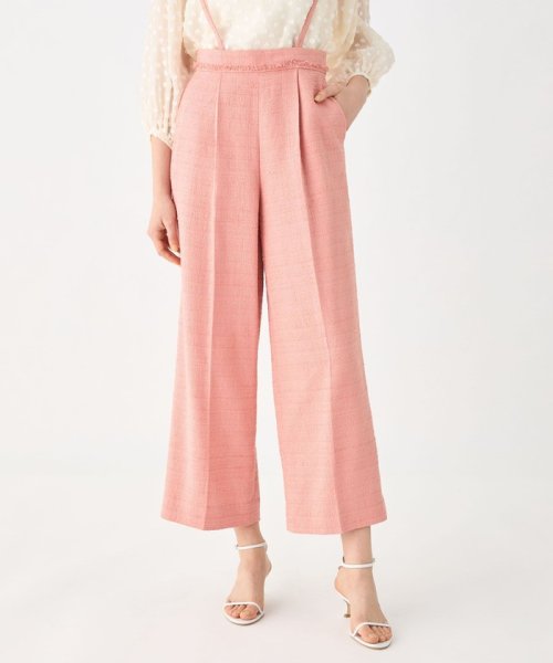 ライトスラブツイード サスペンダーワイドパンツ 