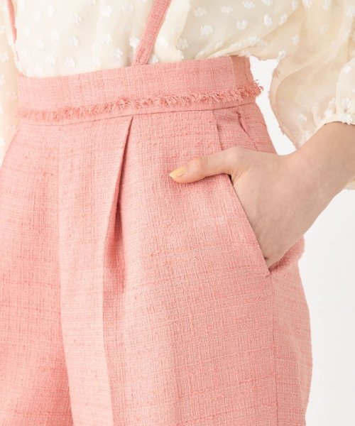 ライトスラブツイード サスペンダーワイドパンツ 