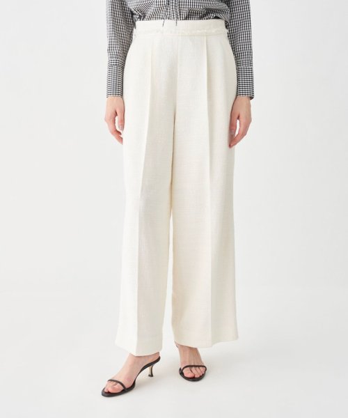 ライトスラブツイード サスペンダーワイドパンツ 