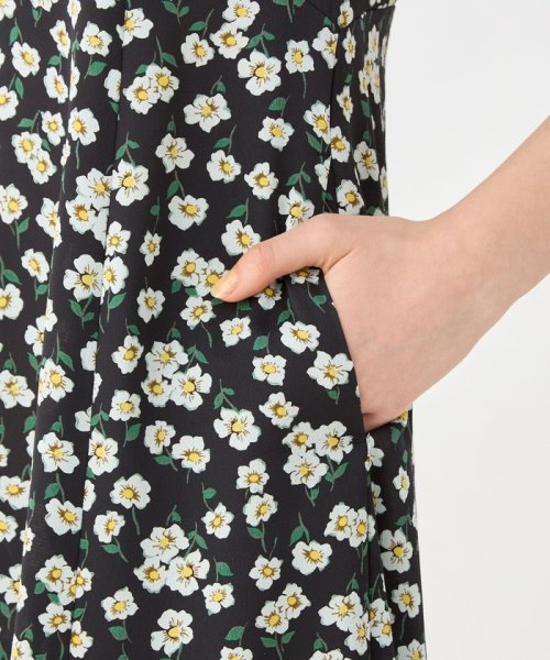 スピアワートプリント フレアスリーブワンピース 