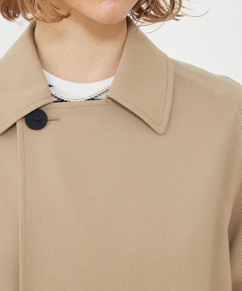 コットンウールギャバジン ロングマリンコート 