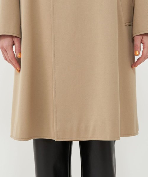 コットンウールギャバジン ロングマリンコート 