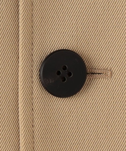 コットンウールギャバジン カラーレスショートコート 