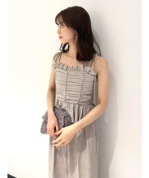 Sustainableギャザーデザインビスチェ 予めご了承ください