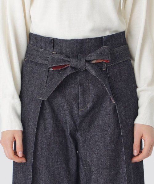 限定】ムラ糸ストレッチデニムワイドパンツ(505859259)｜阪急百貨店  