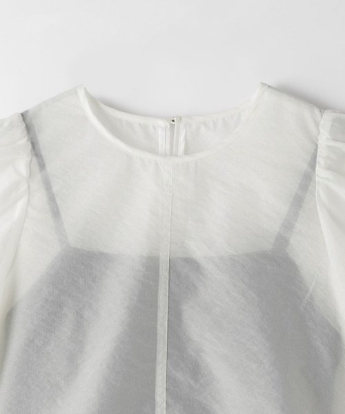 シアー フォルムスリーブ トップス × キャミソール ワンピース 