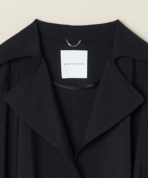 quaranciel:〈洗濯機可能〉ダブルクロス ハーフ トレンチ ジャケット コート C1447179758(11011円)