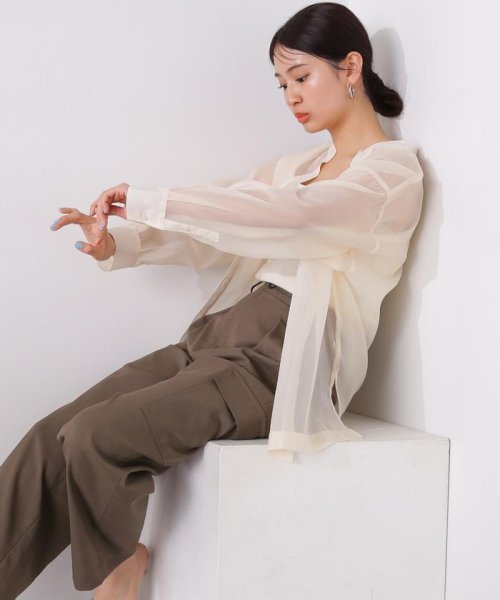 N Natural Beauty Basic(エヌナチュラルビューティベーシック)/バンドカラースリットシアーシャツ 24SS/img23