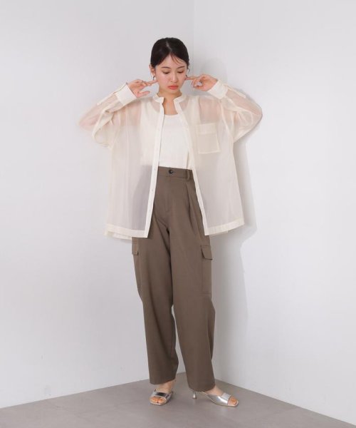 N Natural Beauty Basic(エヌナチュラルビューティベーシック)/バンドカラースリットシアーシャツ 24SS/img25