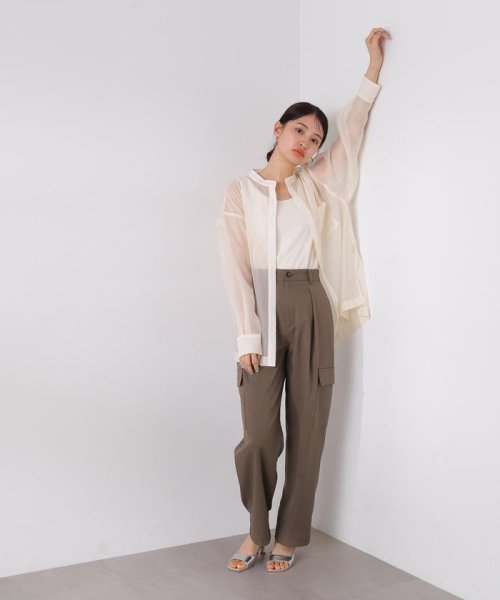 N Natural Beauty Basic(エヌナチュラルビューティベーシック)/バンドカラースリットシアーシャツ 24SS/img27