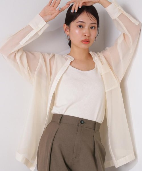 N Natural Beauty Basic(エヌナチュラルビューティベーシック)/バンドカラースリットシアーシャツ 24SS/img28