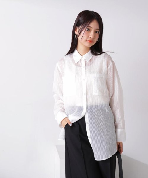 N Natural Beauty Basic(エヌナチュラルビューティベーシック)/シアーストライプシャツ 24SS/img19